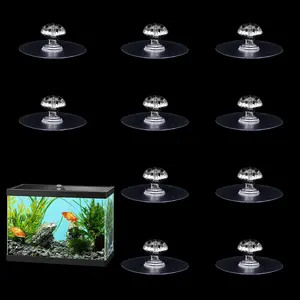 10 Pcs Acrylic Round Aquarium Lid Handle with Adhesive Replacement Handle for Fish Tank Cover Aquarium Accessories