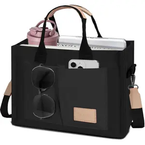 Canvas Tote Bag for Women Crossbody Work Purse with Pockets Top Handle Handbag Satchel Bags for Travel Nurse Teacher : Clothing, Shoes & Jewelry