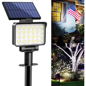 Solar Spot Lights Outdoor Waterproof for Flag, Tree, House, Garden, Yard, 3 Brightness Modes Solar Powered Landscape Spotlights 1 Pack Cool White