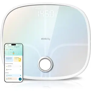 for Body Weight, BMI, Fat, Muscle Mass, FSA&HSA Eligible, with 13 Metrics, Secret Mode, Bluetooth Connect to Free Apps, Rainbow White