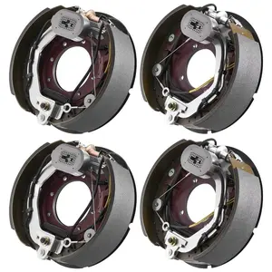 VEVOR Electric Trailer Brake Kit, 12.25x 3.375 Inch, 1 Pair Self-Adjusting Electric Brakes Kit for 8000 lbs Trailer Axle, Backing Plates for Braking System Part Replacement, Fit for Trailers, RVsVEVOR Super Brand Day