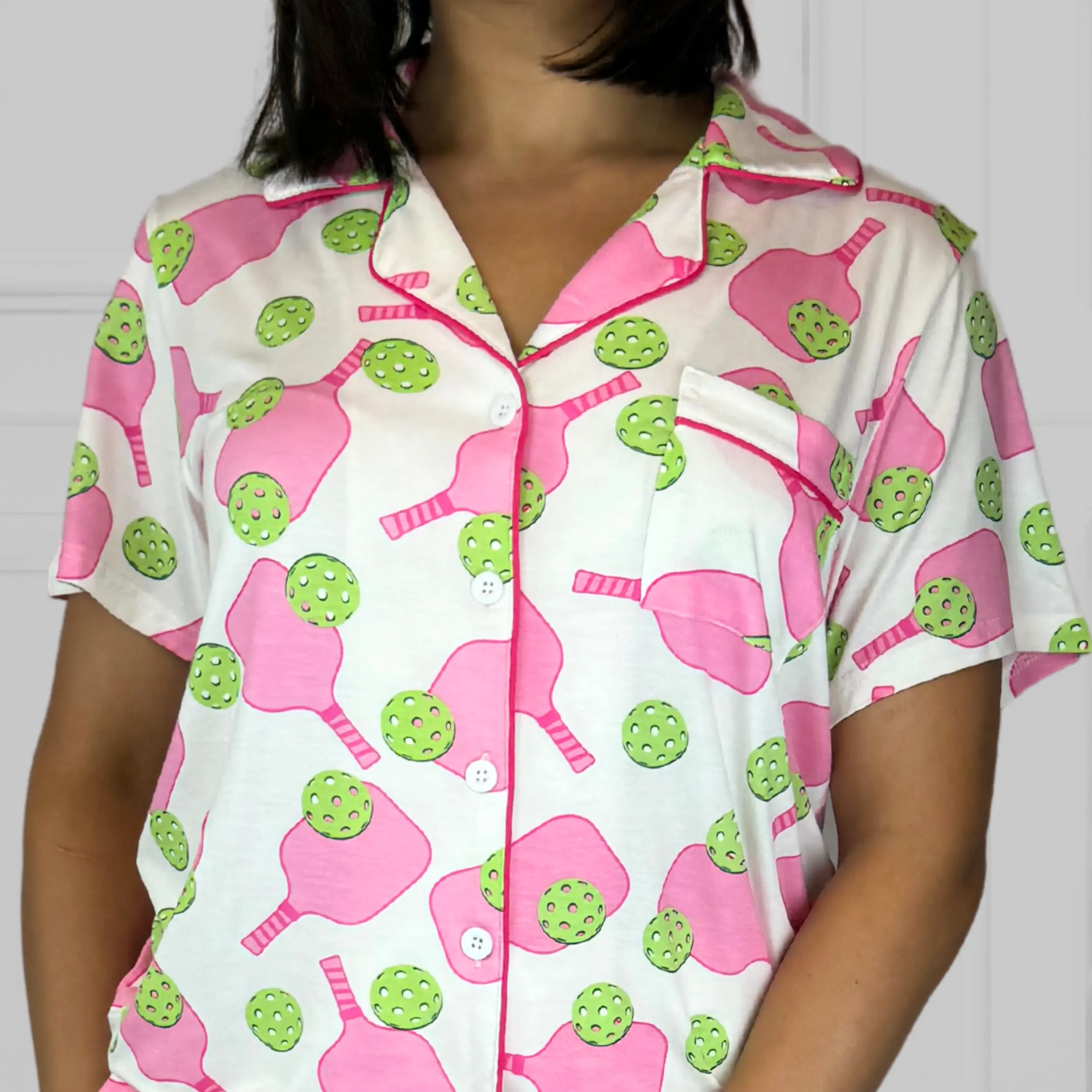 Willie J's Easy PJ's Bamboo Pickleball Print Pajamas Long Set with