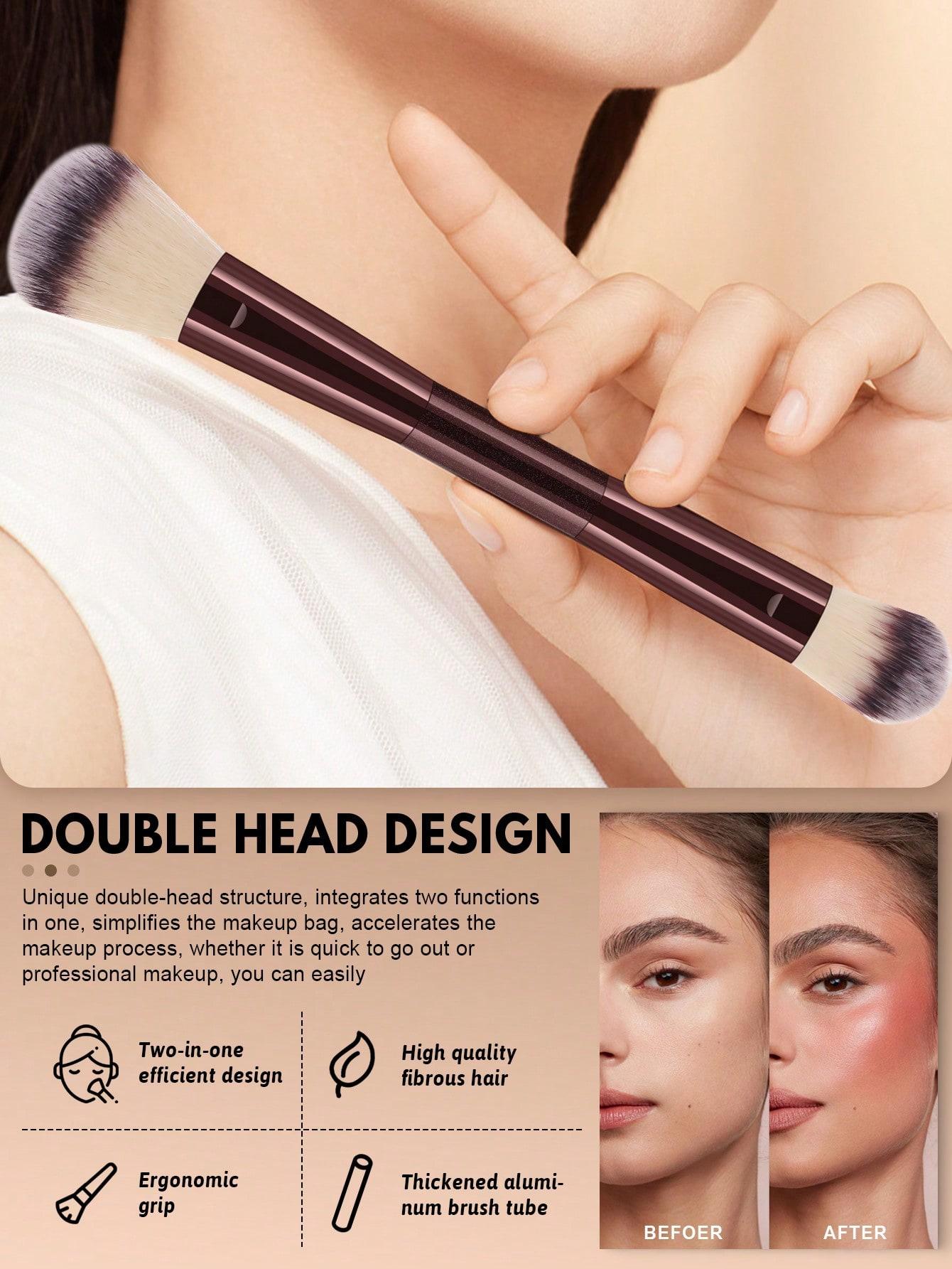 29PCS All-In-One Professional Makeup Tools Set with Waterproof Multi-Functional Zipper Cosmetic & Toiletry Bag, 15PCS Makeup Brushes, 3+3PCS Makeup Sponges, 3PCS Triangle Powder Puffs, 3PCS Mini Air Cushion Powder Puffs & Makeup Brush Cleaning Tool, Flawl
