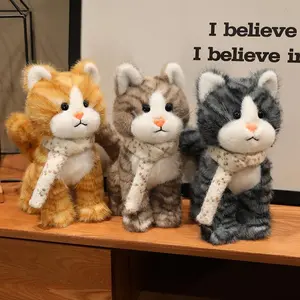 Lifelike Felidae Plush Toys Stuffed Cute Cat Tiger Leopard Doll Funny Forest Animal Doll Kawaii Desktop Pets Birthday Gift