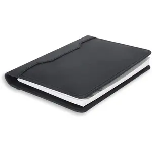 Junior Legal Padfolio - 5x8 Resume Folder, Business Portfolio Binder with Card Holder, Interview Document Organizer for Men & Women - Black