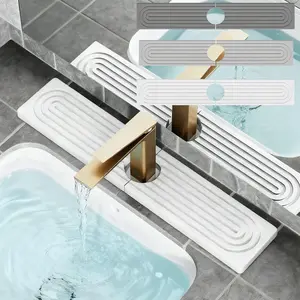 Faucet Mat for Kitchen Sink, Diatomite Super Absorbent Fast Drying Stone Sink Tray for Bathroom Kitchen Sink Splash Guard