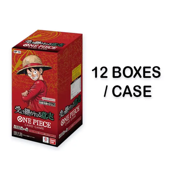 Case One Piece Trading Card Game OP-13 Carrying on His Will Booster Box Japanese Sealed (each case contains 12 boxes) - TikTok Shop Case One Piece Trading Card Game OP-13 Carrying on His Will Booster Box Japanese Sealed (each case contains 12 boxes) - TikTok Shop