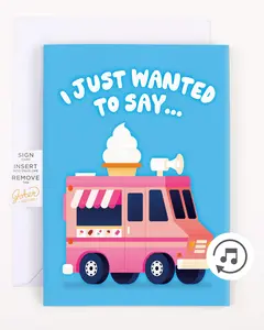 Endless Thank You Ice Cream Truck Card with Glitter