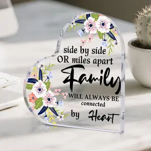Heart-Shaped Acrylic Ornament, Perfect Gift for Family, Sentimental Keepsake, Ideal for Home Decor, Unique Present for Loved Ones, Acrylic Plaque, Acrylic Desktop Decoration