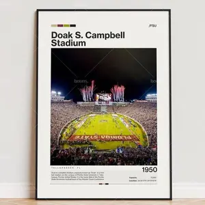 Doak S. Campbell Poster, FSU Seminoles Poster Print, NCAA Stadium Poster, CFB Art, Sports Poster, Football Fan Gift, Modern Art
