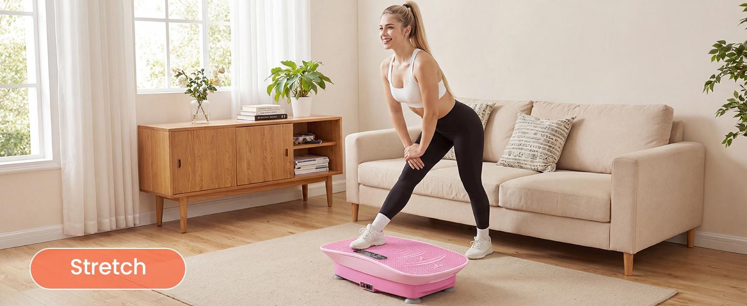 Vibration Plate Exercise Machine 10 Speed Intensities Compact Design Fitness Home Gym Equipment with Remote Control LED Display Quiet Operation