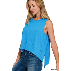 Karmen Side Slit Tank in Deep Sky