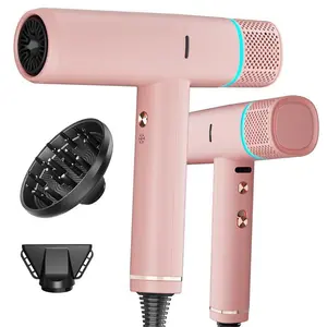 【New Arrival Deal】150000 RPM High-Speed Brushless Motor Negative Ionic Hair Dryer for Fast Drying, Portable Travel Blow Dryer with Diffuser, Quick Drying, 4 Heat/2 Speed Options, Black, Perfect Present for Thanksgiving, Christmas, New Year Gift
