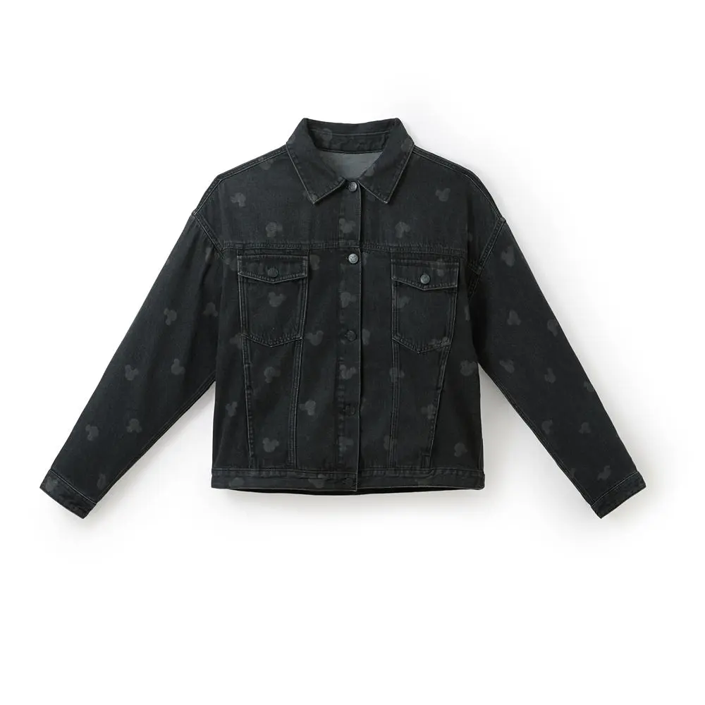 Disney Store Mickey Mouse Icon Black Denim Jacket for Women