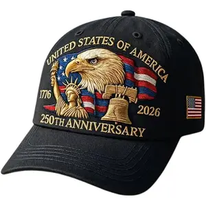 Eagle – United States 250th Anniversary Hat, Adjustable Eagle Print Baseball Cap for Marine Corps Veterans, Retro Washed Style