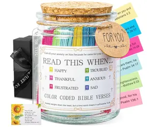 Bible Verse Jar, Read Me When Bible Verses Jar For Daily Encouragement, Inspirational Prayer & Reflection,Graduation Gift for Her,Gifts for Mom from Daughter Son, Christian Gifts for Women