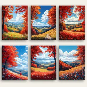 Mountain Walk Paint By Numbers Kit Framed Unframed Easy Painting for All Ages Gift Box with Brushes Handicrafts Autumn Landscape Art
