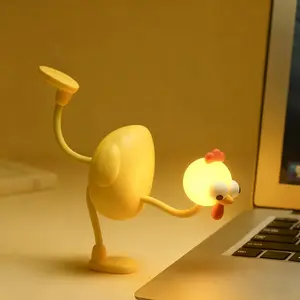 Funny Chicken Night Light Cute LED Lamp for Kids Room Decor Flexible Legs Rechargeable Gift Ready Playful Home Addition