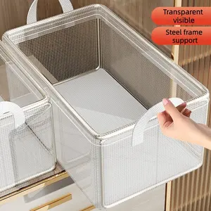 Transparent PVC Thickened Steel Frame Waterproof Storage Box, Dust-Proof, Ideal for Books, Clothes, Car, Bedroom, Outdoor Use