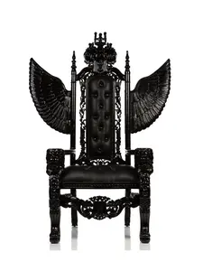 Sleek Vintage "Dark Angel" Throne Chair for Ultimate Comfort, Indoor Furniture, Handcraftedthrone