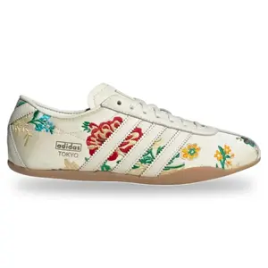 Adidas Women's Tokyo Floral Embroidery Sneakers, Cream White Lace-up for Casual & Athletic Wear (JQ1687), Tokyo Sneakers