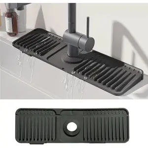 Faucet Mat For Kitchen Sink,Sink  Splash Guard, Faucet Draining Mat,Kitchen Sink Rubber Mat,Bathroom Sink Sink Mat,Soap Dish, Sink Protector(17.7"x5.5")