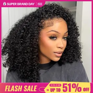 [WEAR GO HALF WIG] ISEE HAIR Arenee.mua 250% Density Invisible Hairline Wear Go Kinky Curly Half Wig Glueless Human Hair Wigs Seamless Flip Over Wig Updo Down Style Hairpiece #Category Spotlight SpringStatements