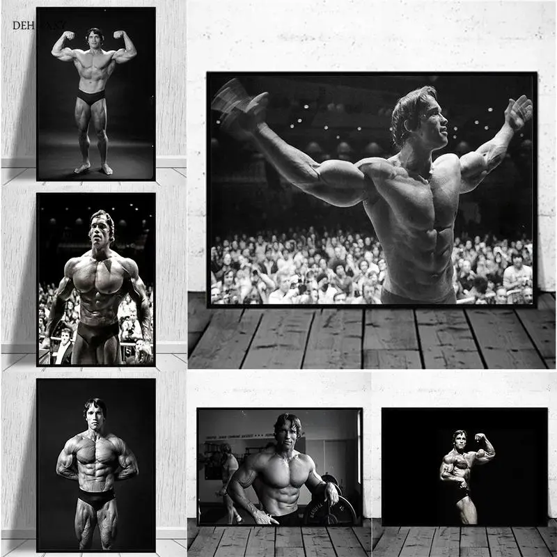 Arnold Schwarzenegger Sports HD Frameless Canvas Posters Prints, b Modern Artistic Home Wall Decor - Wall Display for Bedroom, Living Room