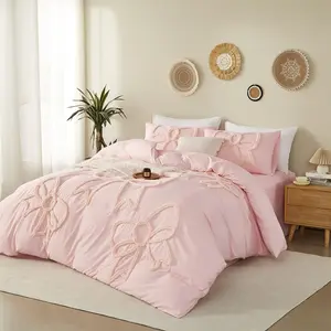 Gift knot pattern Duvet Cover Set, Decorative Duvet Cover, Boho Tufted Comforter Sets with Zipper Closure, Including1 Duvet Cover & 1/2 Pillowcase without Filler, Soft Comfortable Bedding Set for Home Bedroom