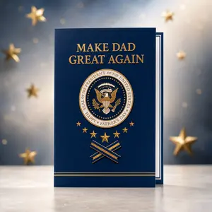 Talking Father’s Day Card with Sound for Dad, Funny Presidential Voice Greeting Card, 35 Second Audio Best Dad Card, Gift for Dad Husband Grandpa from Son Daughter Wife