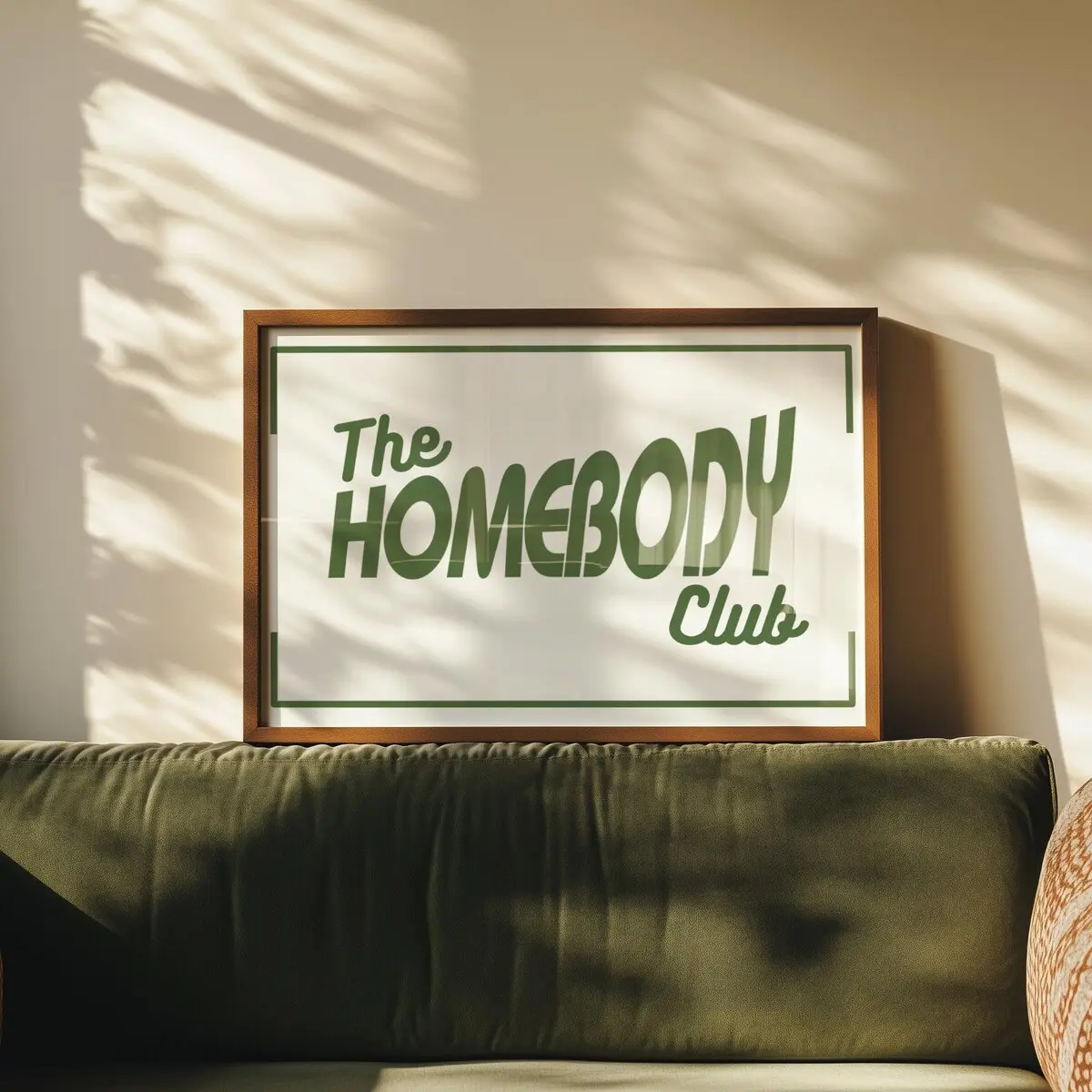 The Homebody Club Poster – Retro Green Wall Art, Trendy Aesthetic Print, Room Decor, Unframed | 5 Sizes (8x12–27x40 inch)