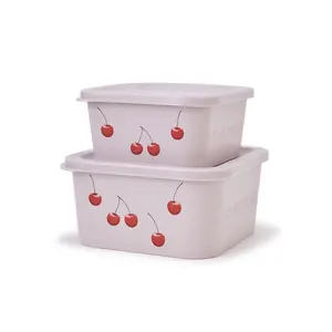 3-Pattern Square Tupperware Containers