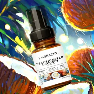 128ML Fractionated Coconut Oil Carrier Oil, Natural Plant Cold-Pressed Base Oil, Pure Unscented Multi-Purpose Massage Body Care Gift