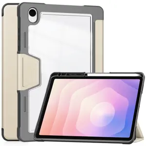 Military-grade shockproof protective case with waterproof fabric, transparent matte finish, and three-fold design for Samsung Galaxy Tab S11