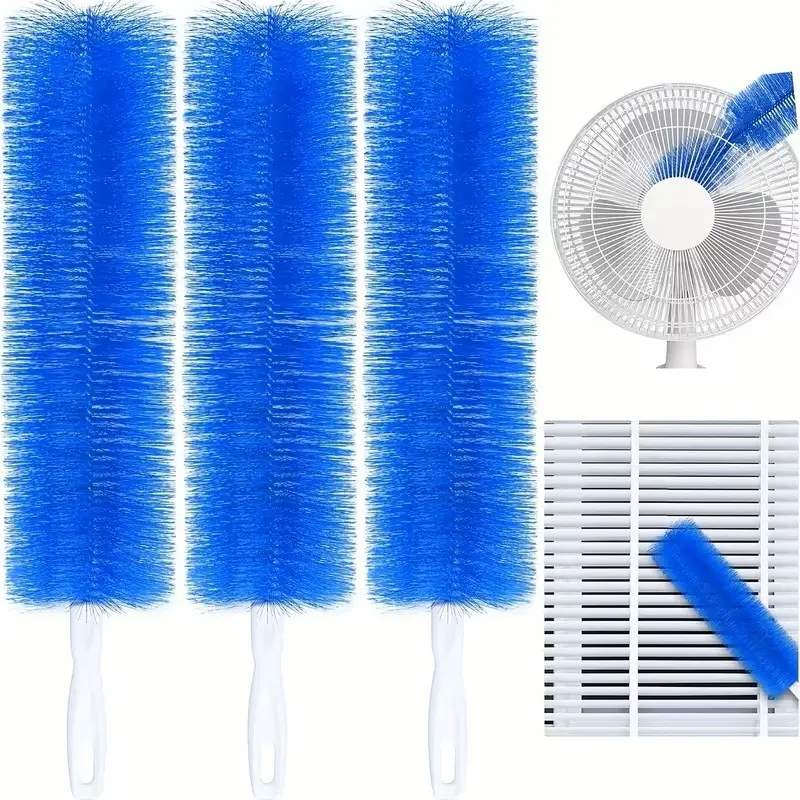 3pcs Fan Dust Brush Set, Duster Brush, Durable Flexible Reusable Washable, Manual Cleaner for Fans Air Conditioners Blinds Windows Doors, Ceiling Fan Duster, Blind Cleaner Duster Tool, Dusters for Cleaning