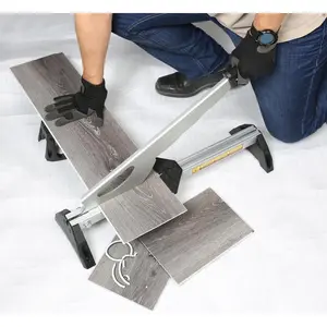 Artificial Board/Vinyl Flooring Cutter - Angle and Length Cutting, Artificial Board Flooring Cutter/Flooring Tool, Can Cut 2-5mm Thick Rubber Flooring, Artificial Board Flooring, LVP, VCT, PVC Flooring, Width 8inch cm, Material Steel/Aluminum
