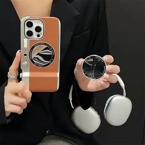 Retro Camera Design Phone Case with Mirror, Shockproof Phone Protective Cover, Phone Accessory Compatible with iPhone
