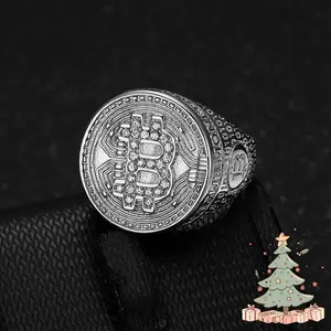 1pc Engraved Alphanumeric Pattern European-American Retro Ring - Stackable, Fashionable Romantic Couple Versatile Jewelry for Daily Wear, Ideal Gift for Boyfriends, Engraved Ring, Stackable Ring