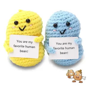 Cute Crochet Bean Doll, 1 Count Handmade Knitted Crochet Bean Doll, Creative Home Decoration, Keychain Bag Pendant, Holiday Gift for Friends and Teachers, Soft Cuddly Gift