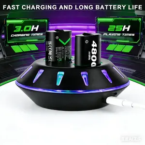 4800mWh Xbox Controller Rechargeable Battery Packs with Fast Charging Dock – Compatible with Xbox One, One S/X, Series S/X, Elite Series 1 – High-Capacity, Long-Lasting Power, Cool Glow, Overheat Protection, controller ps5 accessories Smartphone