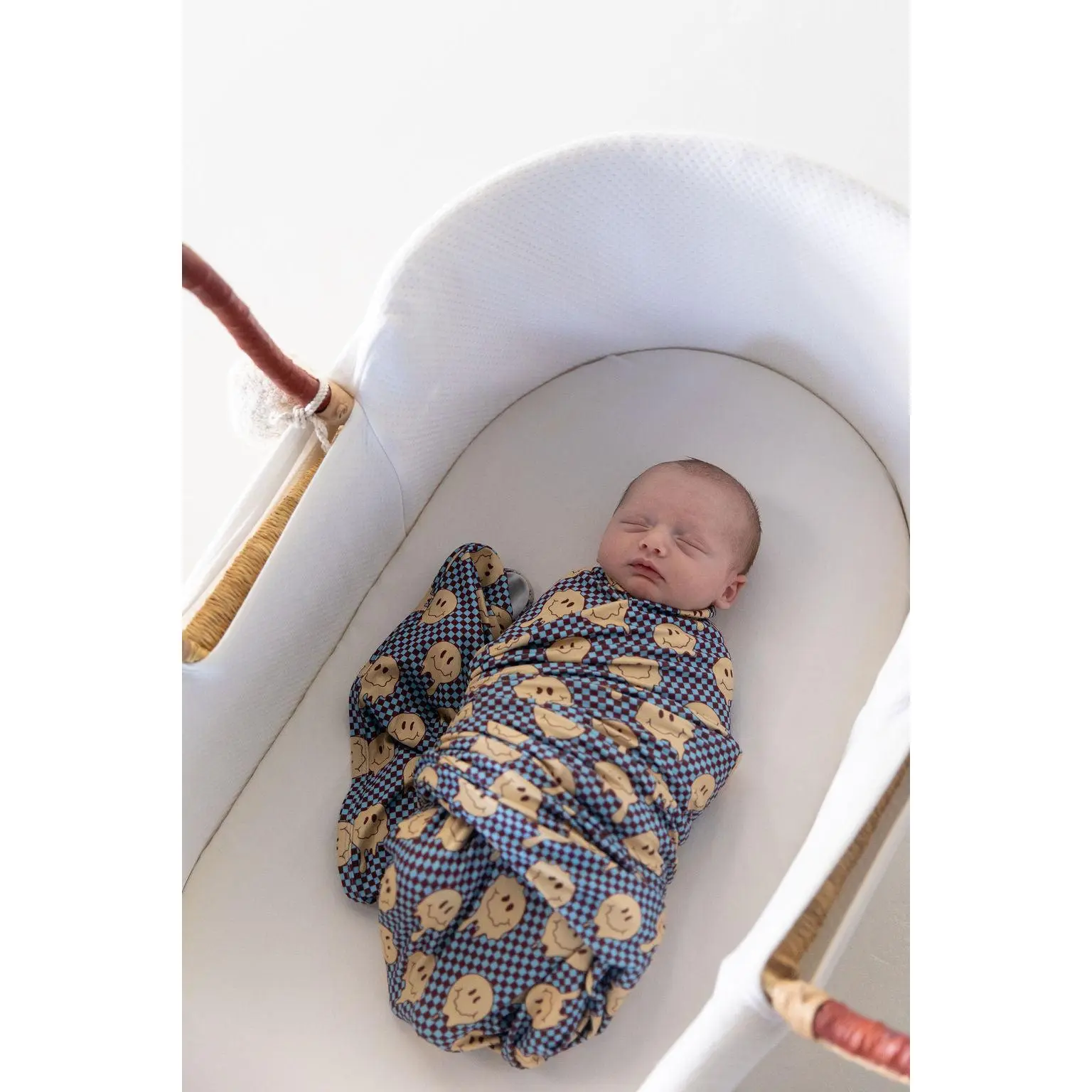 COZYS Blankets - Premium Breathable Swaddle - Yellow Trippy Checker
