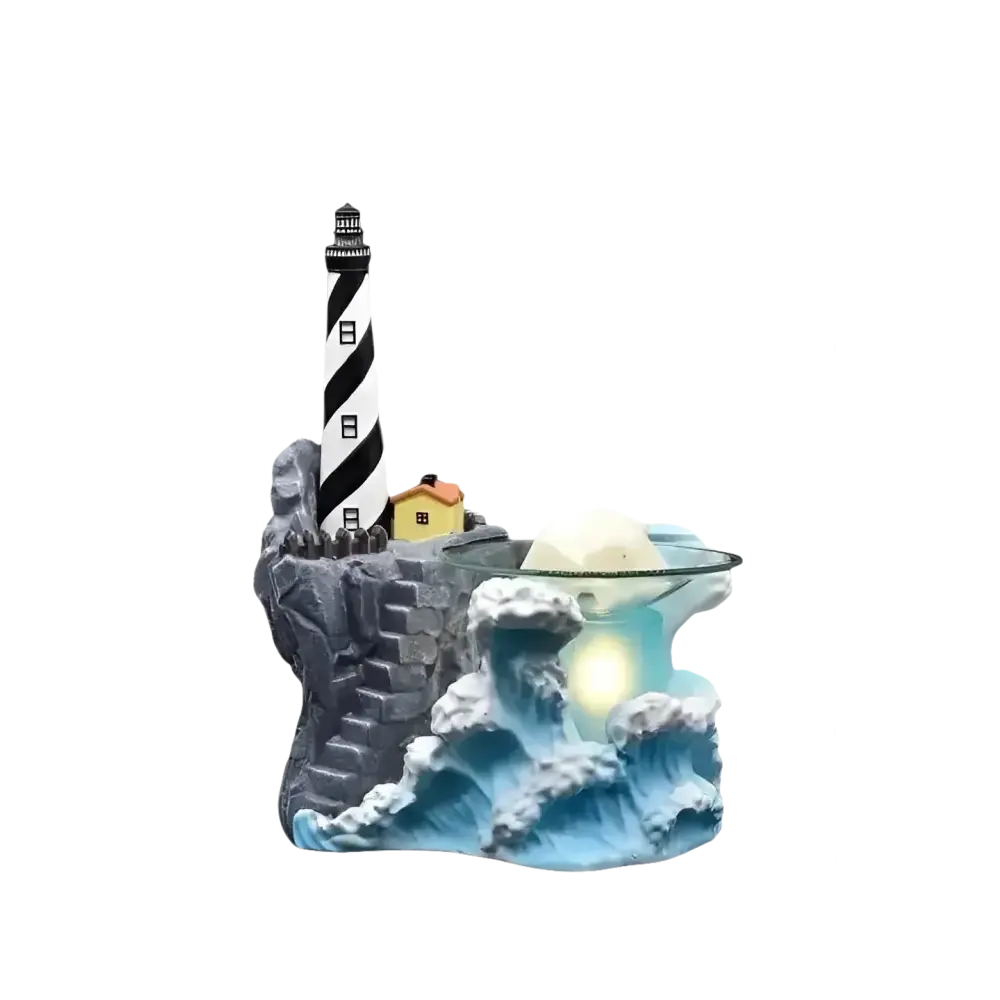 Electric Glass Lighthouse Scented Wax and Oil Warmer, Decorative Home Fragrance Accessory