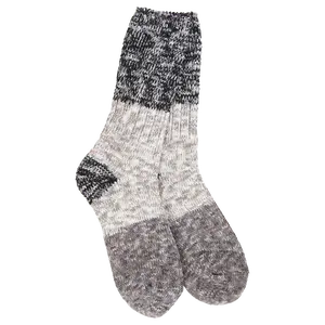 World's Softest Socks - Ragg Crew Colorblock in Stone Multi