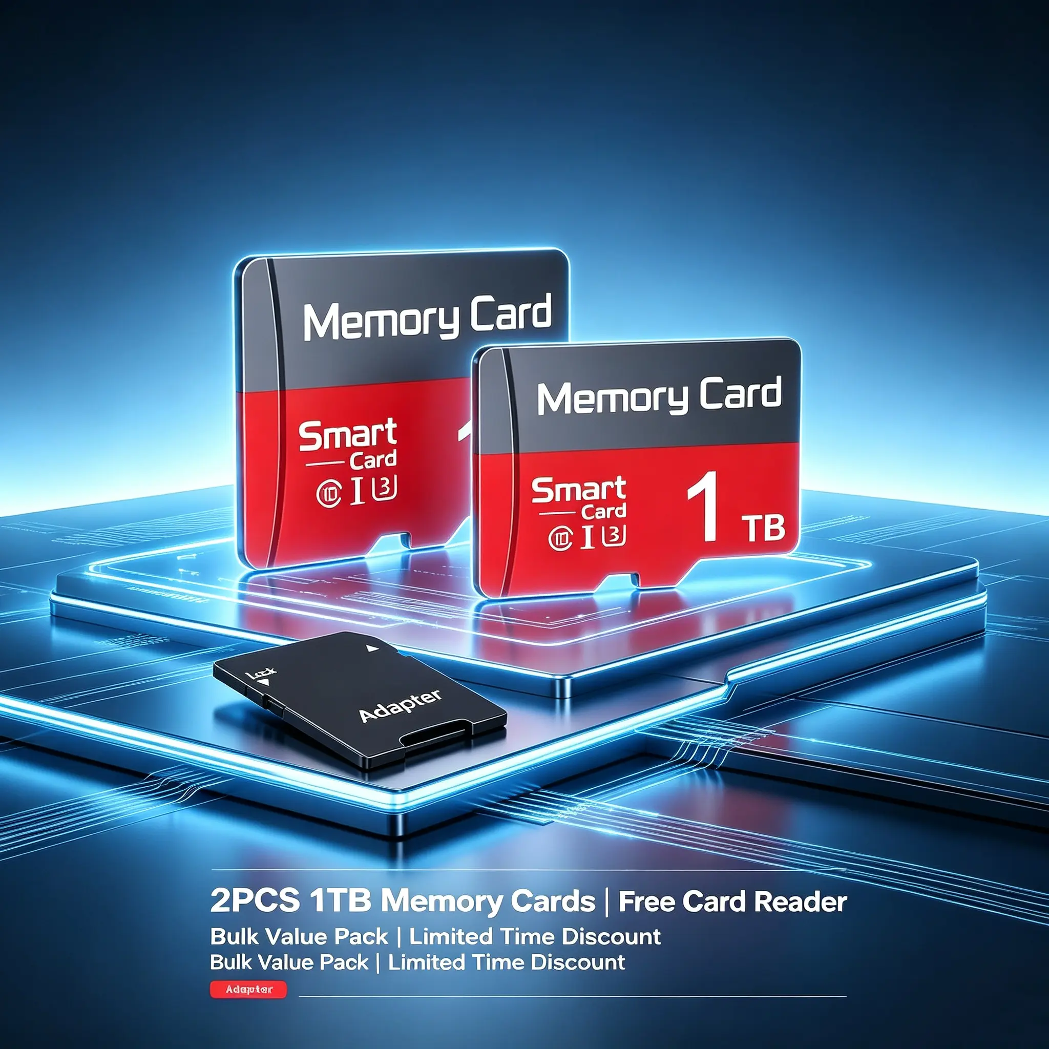 2X 1TB, micro sd card, Wide Compatibility, sd card, Reliable Storage, sd memory card, with SD Card Adapter, Class 10 for mp3 player, voice recorder, bluetooth speaker, security camera, tablet