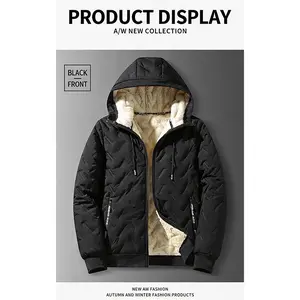 Best seller in the US market! Men’s fleece hooded cotton jacket, thickened for warmth, windproof, versatile outerwear for autumn/winter