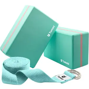 Foam Yoga Blocks 2 Pack with Strap Set