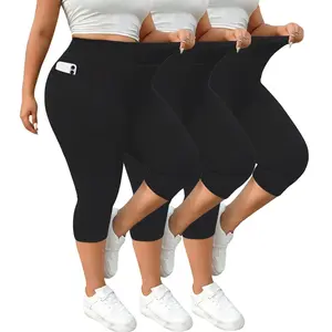 Women's 3-Pack Leggings with Pockets - High-Waist, Tummy Control, Butt-Lifting, Comfy, Cropped, Fitted, Flexible Stretch for Yoga, Gym Workouts, Butt-Lifting High-Waist Leggings, Comfy Leggings