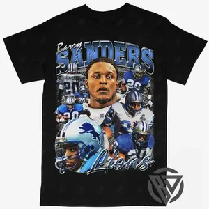 Barry Sanders T-shirt For Men Women, For Fans Unisex Casual Streetswear Top