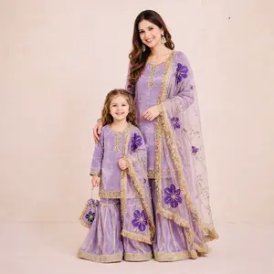 Mother-daughter sharara combo set