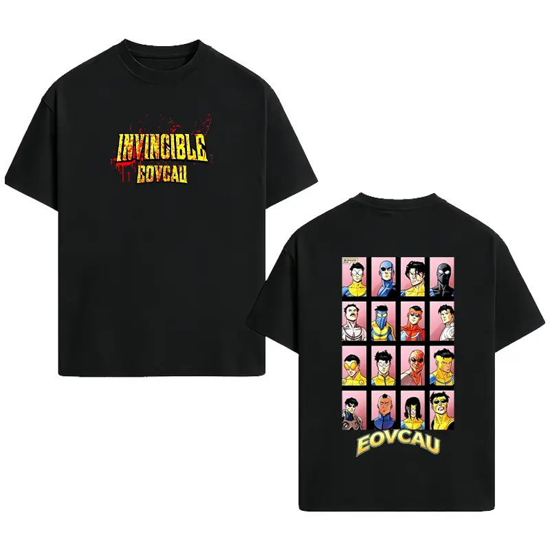 [EOVCAU]Men's Summer Short-Sleeve Round-Neck Cotton T-Shirt，Edition Emperor Mark Grayson Anime Printed Tee，Invincible Superhero Comic Graphic T-Shirt,Unisex Casual Tee,Ideal Fan Gift for Comic & Superhero Lovers，Perfect For Anime Fans Daily Party